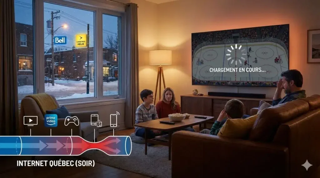 Pourquoi votre IPTV ralentit le soir au Québec (Bell Fibe & Helix)